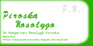 piroska mosolygo business card